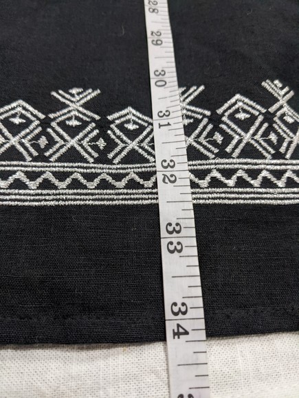 Vineyard Vines Black Embroidered Linen Blend Dress Size 4 - Picture 5 of 6